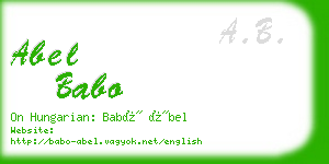 abel babo business card
