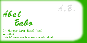 abel babo business card